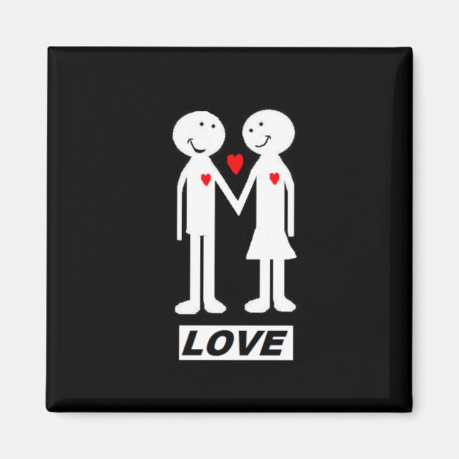 Íman imã de geladeira "amor" (Frente)