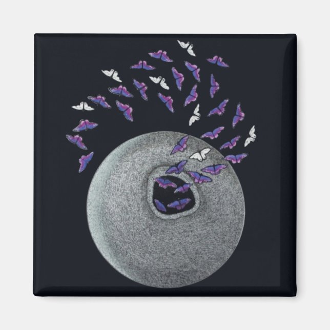 Íman Imã de geladeira - Borboletas Emergentes (Frente)