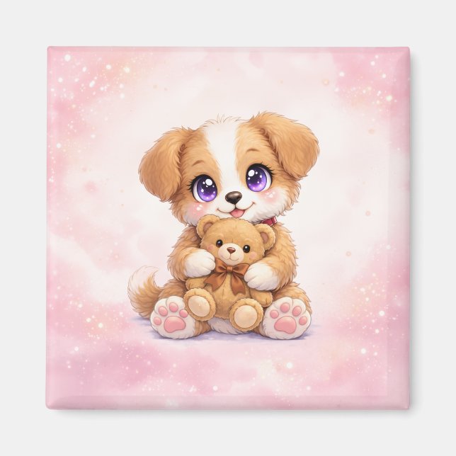 Íman Ímã de Geladeira Cachorrinho Kawaii (Frente)