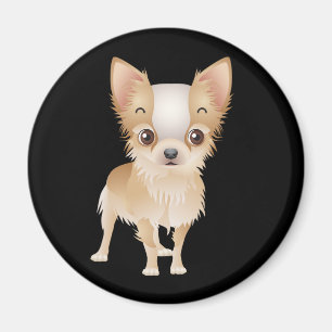Íman Ímã de Geladeira Cachorro Preto Filhote Chihuahua