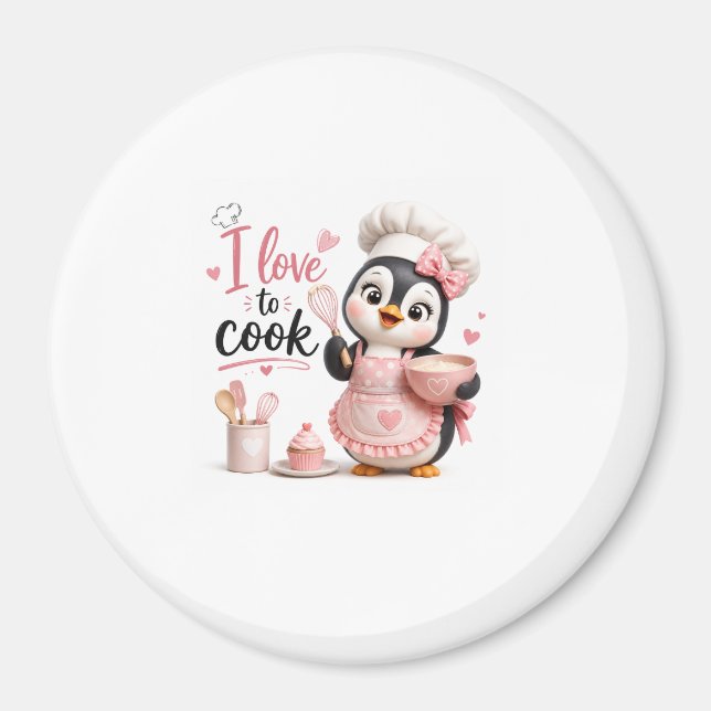 Íman Ímã de Geladeira Chef Pinguim (Frente)