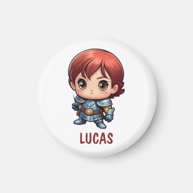 Íman Ímã de Geladeira Chibi Knight Custom Kids (Frente)