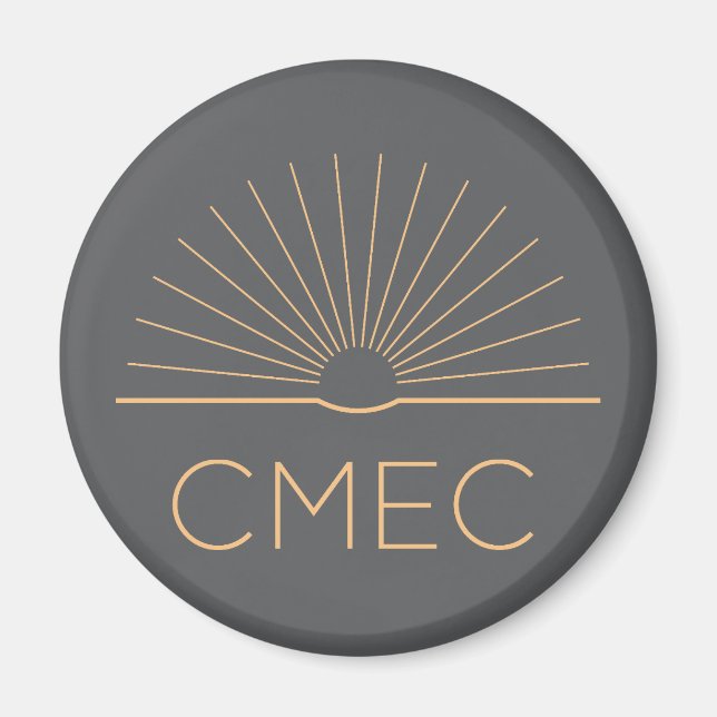 Íman IMÃ DE GELADEIRA CMEC - cinzas com logotipo de pês (Frente)