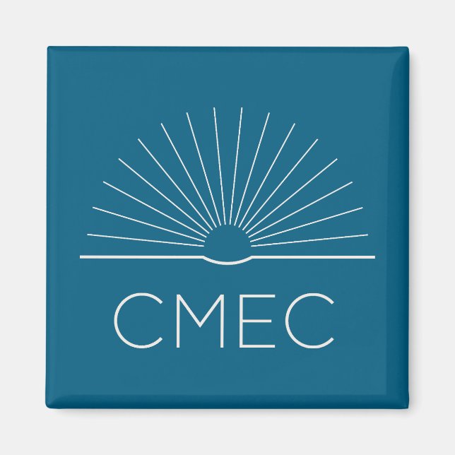 Íman Ímã de Geladeira CMEC - quadrado, turquesa com bra (Frente)