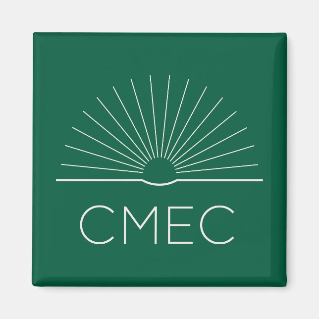 Íman IMÃ DE GELADEIRA CMEC - quadrado, verde com branco (Frente)