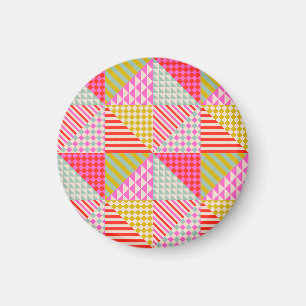 Íman Ímã de Geladeira Colorido com Remendo Geométrico