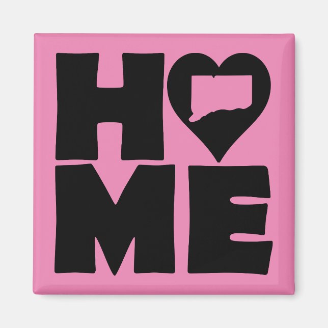 Íman Ímã de Geladeira Connecticut Home Heart State (Frente)