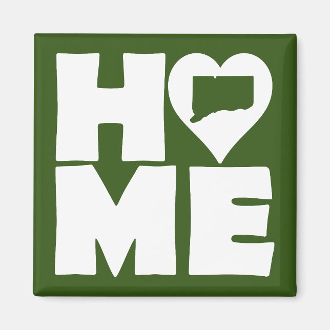 Íman Ímã de Geladeira Connecticut Home Heart State (Frente)