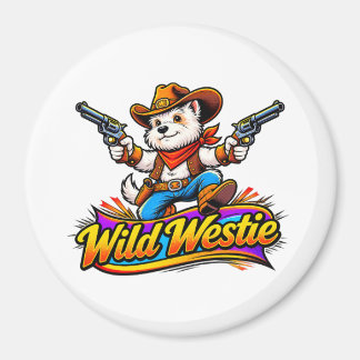 Íman Ímã de Geladeira Cowboy Westie (Design Original)