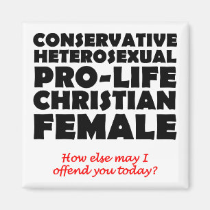 Íman Ímã de Geladeira Cristão Feminino Prolife Ofensivo