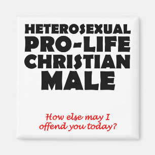Íman Ímã de Geladeira Cristão Masculino Prolife Ofensiv