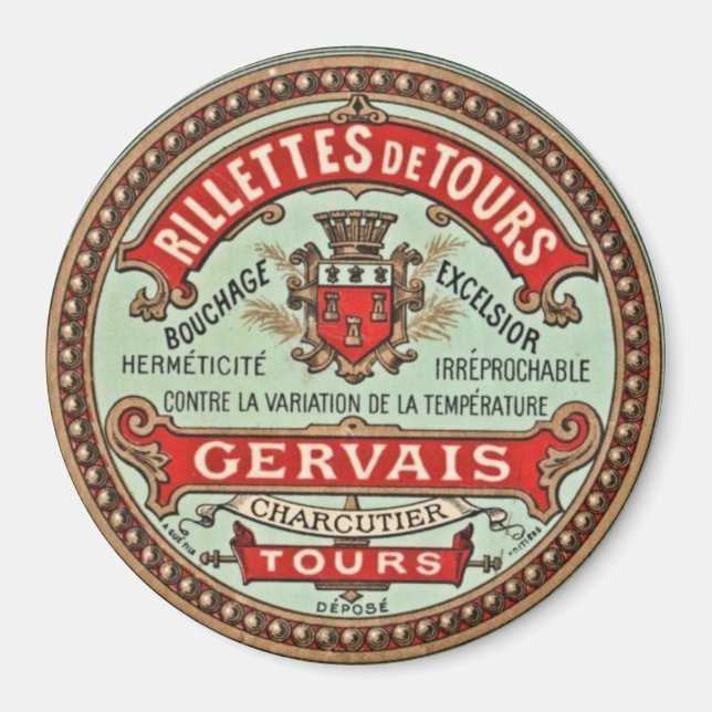 Íman Imã de geladeira Culinária da Vintagem Francesa (Frente)