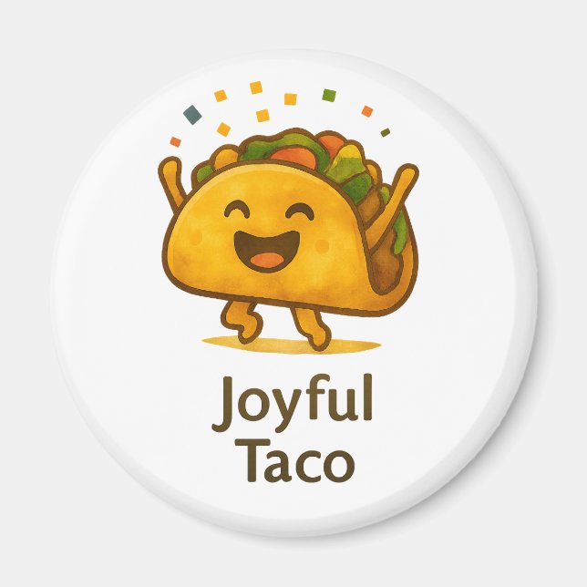 Íman Ímã de Geladeira Cute Taco | Presente Divertido pa (Frente)