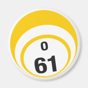 Íman Imã de geladeira da bola do bingo de O 61
