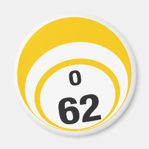 Íman Imã de geladeira da bola do bingo de O 62