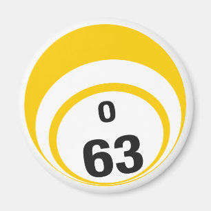 Íman Imã de geladeira da bola do bingo de O 63