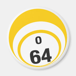 Íman Imã de geladeira da bola do bingo de O 64