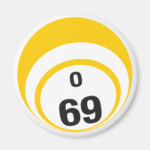 Íman Imã de geladeira da bola do bingo de O 69