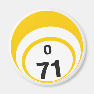 Íman Imã de geladeira da bola do bingo de O 71