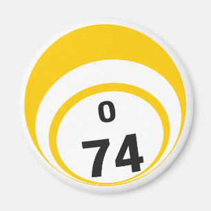 Íman Imã de geladeira da bola do bingo de O 74