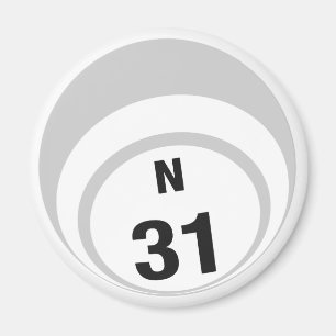Íman Imã de geladeira da bola do bingo N31