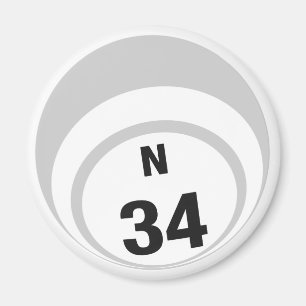 Íman Imã de geladeira da bola do bingo N34