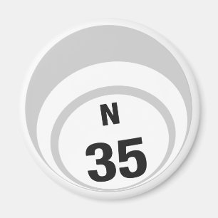 Íman Imã de geladeira da bola do bingo N35