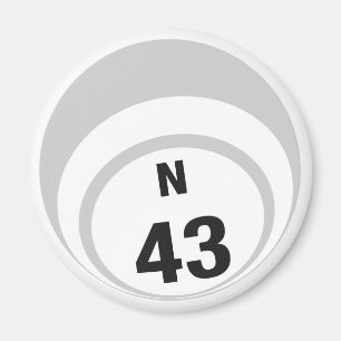 Íman Imã de geladeira da bola do bingo N43