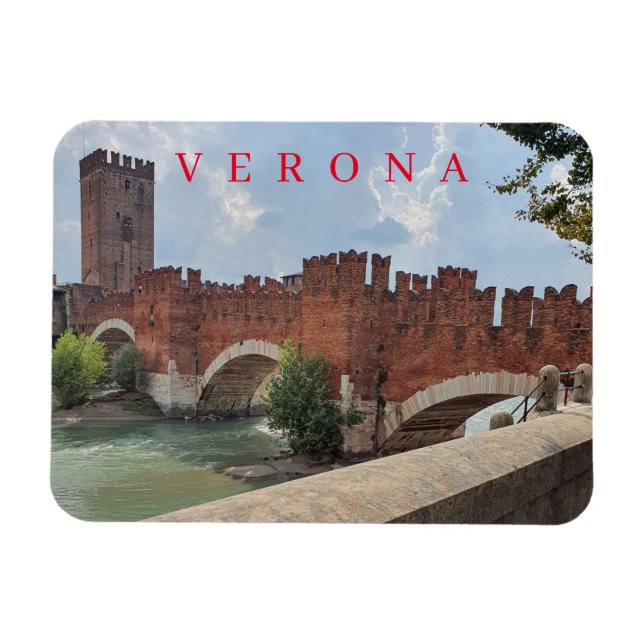 Íman Imã de geladeira da Ponte de Verona Castelvecchio (Horizontal)