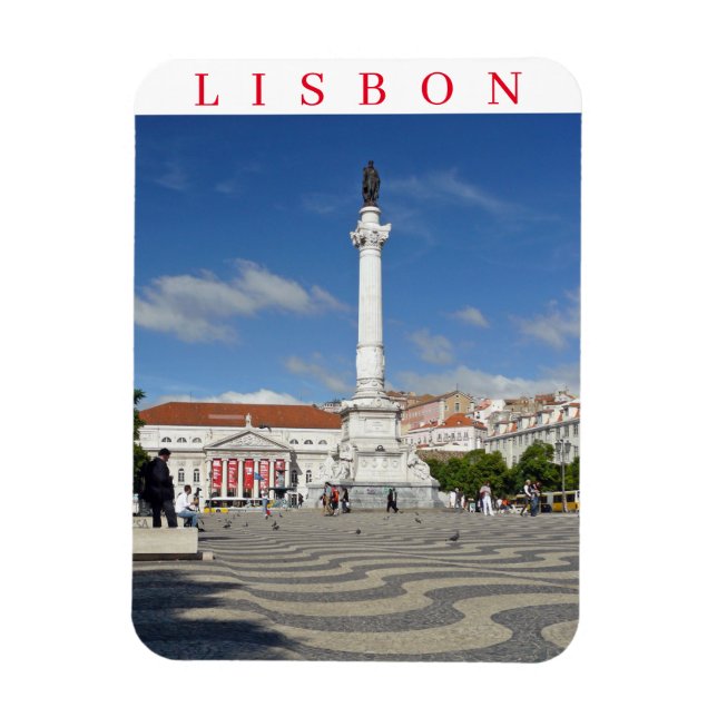 Íman Imã de geladeira da Praça Lisboa Rossio (Vertical)