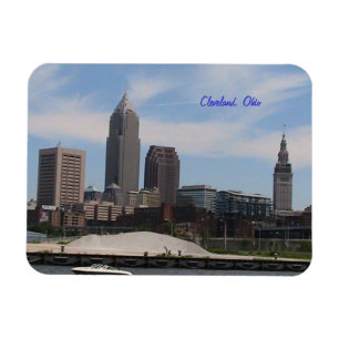 Íman Imã de geladeira da skyline de Cleveland, Ohio