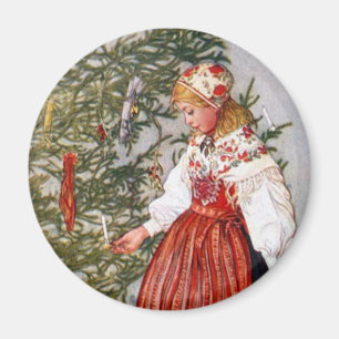 Íman Imã de geladeira de Árvore de Natal Carl Larsson