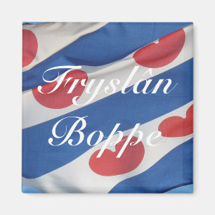 Íman Imã de geladeira de Bandeira Frísica (Fryslan Bopp