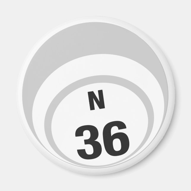 Íman Imã de geladeira de bola de bingo N36 (Frente)