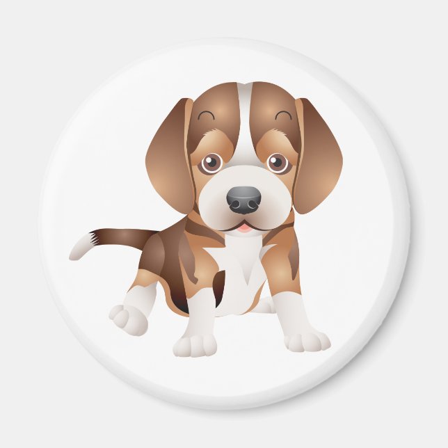 Íman Ímã de Geladeira de Cachorrinho Beagle (Frente)
