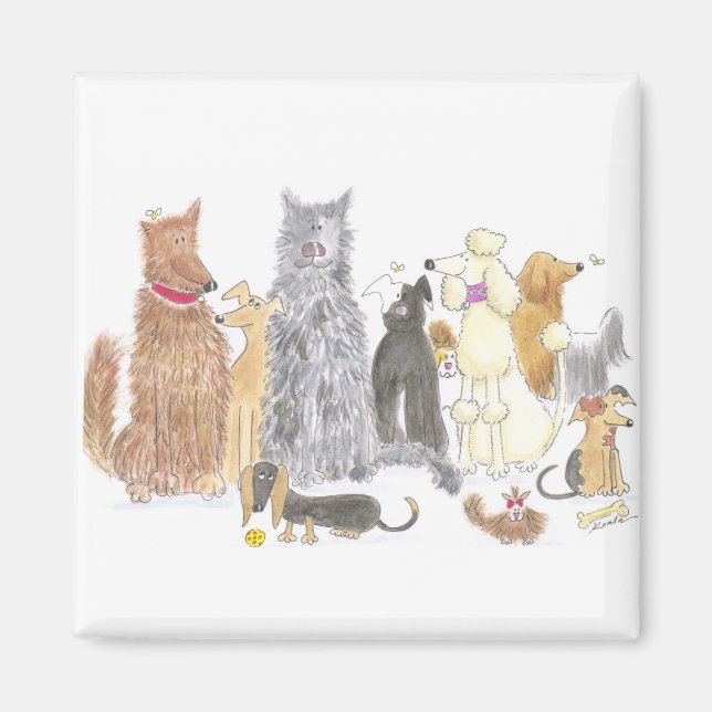 Íman Imã de geladeira de cães deliciosos (Frente)