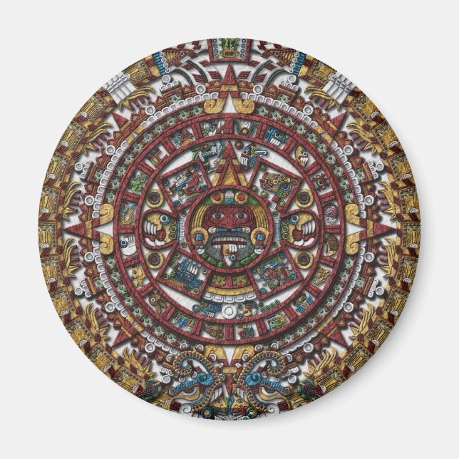 Íman Imã de geladeira de Calendário do Aztec (Frente)