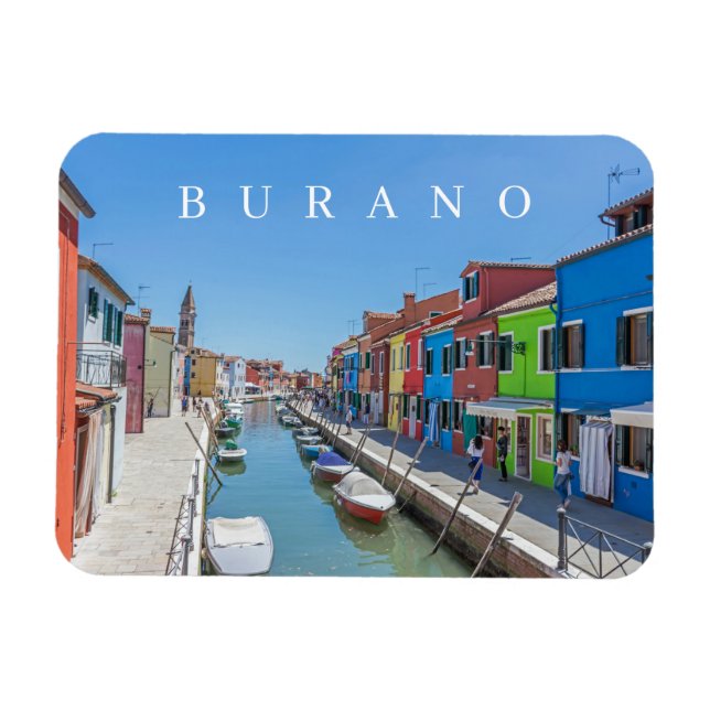 Íman Imã de geladeira de canal de Venice Burano (Horizontal)