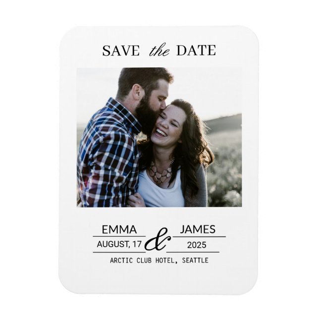 Íman Ímã de geladeira de casamento com foto personaliza (Vertical)