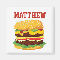 Imã de geladeira de Cheeseburger Duplo Personaliza