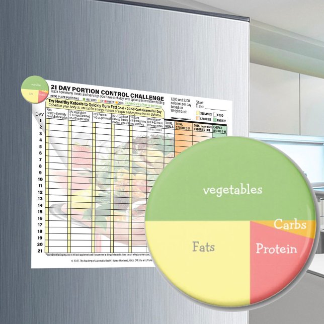 Íman Imã de geladeira de controle de porção (Accessory for the "Portion Control Challenge")