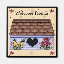 Íman Imã de geladeira de Country Birdhouse