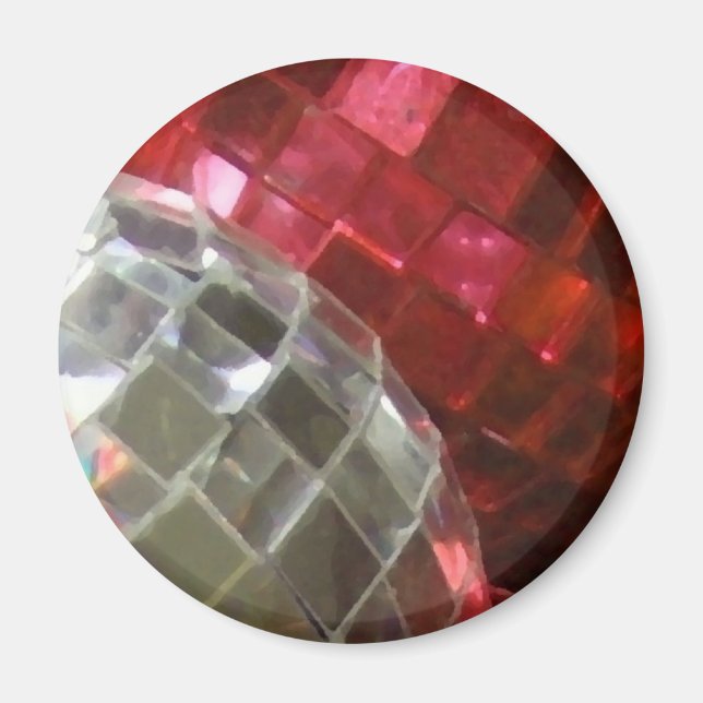 Íman Imã de geladeira de detalhes de Red Baubles (Frente)