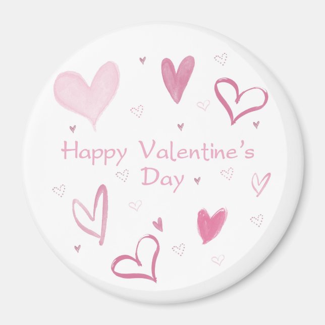 Íman Imã de geladeira de Doodle do Coração (Frente)