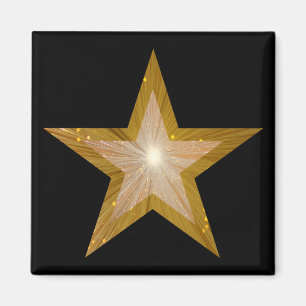 Íman imã de geladeira de estrelas Dourada