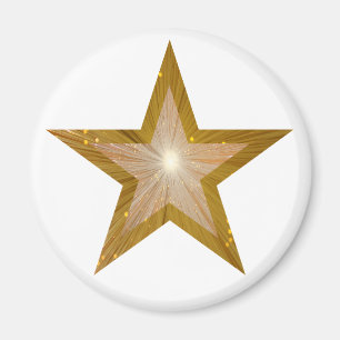 Íman imã de geladeira de estrelas Douradas, branco