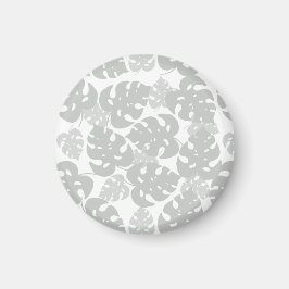 Íman imã de geladeira de folhas de monstera cinza