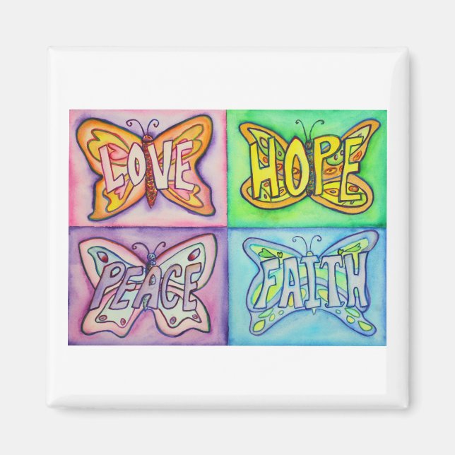 Íman Imã de geladeira de Inspiração de Arte de Palavras (Frente)