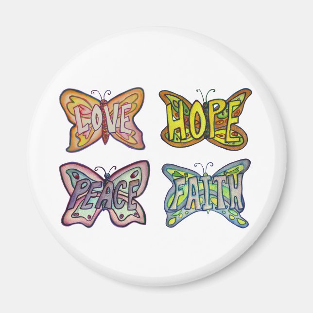 Íman Imã de geladeira de Inspiração de Arte de Palavras (Frente)