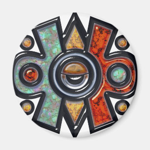 Íman Imã de geladeira de Nahui Ollin